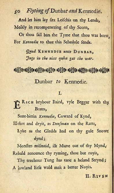 A page of Scots poetry